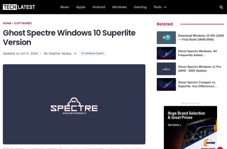 Ghost Spectre Windows 10 Superlite Version 的页面预览